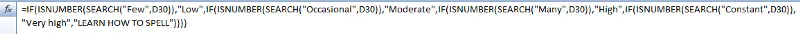 a really long excel if statement