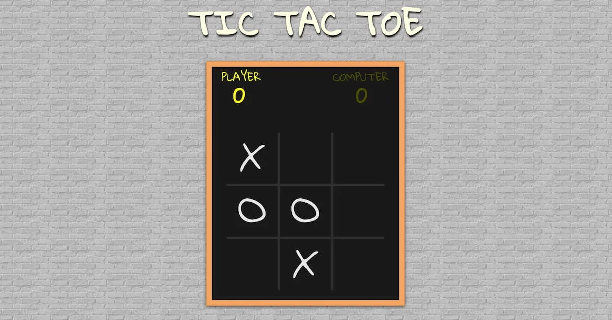 Screenshot of my Tic Tac Toe game