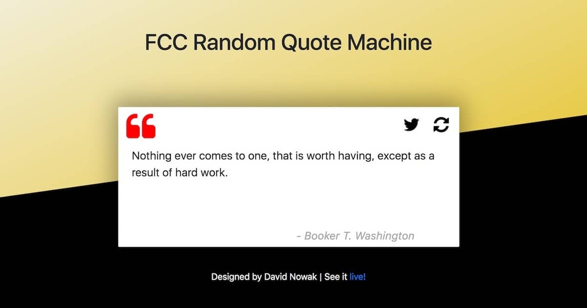Screenshot of my Random Quote Machine Generator Project