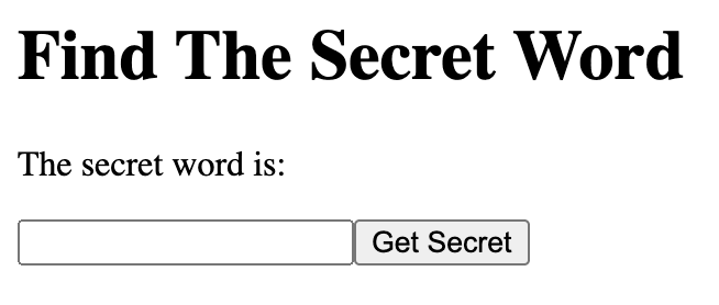 Screenshot of the SecretPage component we are building